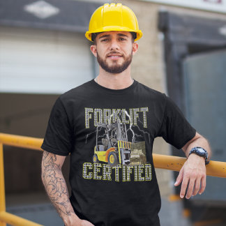 レトロスタイルおもしろいフォークリフト Tシャツ