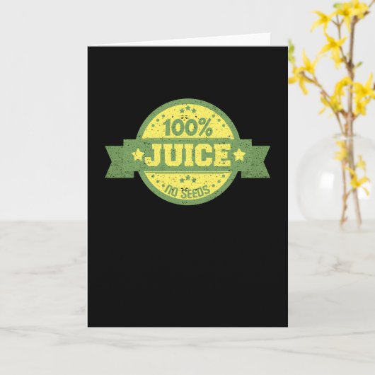 レトロスタイルおもしろい精管切除100%種なしジュース カード (黄色い花)