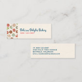 レトロスタイルかわいいカラフルドーナツ型 スキニー名刺 (正面/裏面)