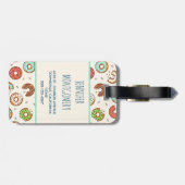 レトロスタイルかわいいカラフルドーナツ模様モノグラム ラゲッジタグ (裏面横)