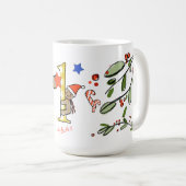 レトロスタイルかわいいクリスマスモノグラムL名前 コーヒーマグカップ (正面右)