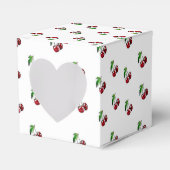 レトロスタイルさくらんぼキャンディハートボックス フェイバーボックス (正面サイド)