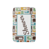 レトロスタイルのアトミックカプセル柄 オーダーメイド バスマット (正面縦)