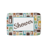 レトロスタイルのアトミックカプセル柄 オーダーメイド バスマット (正面)