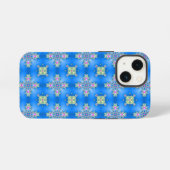 レトロスタイルのアートデコの花 iPhoneケース (裏面横)