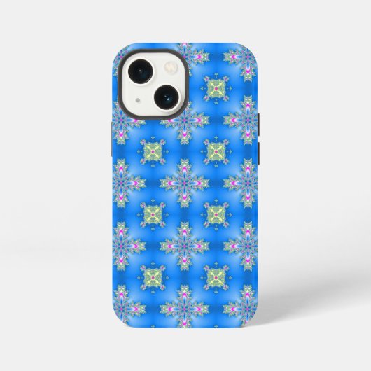 レトロスタイルのアートデコの花 iPhoneケース (裏面)
