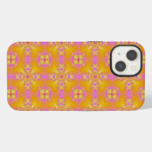 レトロスタイルのアートデコの花 iPhoneケース (裏面横)