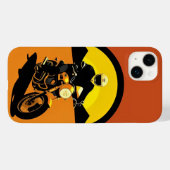 レトロスタイルのオートバイライダー風光明媚な夕日 Case-Mate iPhoneケース (裏面 (横))