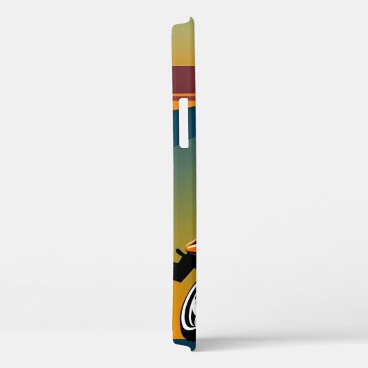 レトロスタイルのオートバイライダー風光明媚な夕日 Case-Mate iPhoneケース (裏面 / 右)