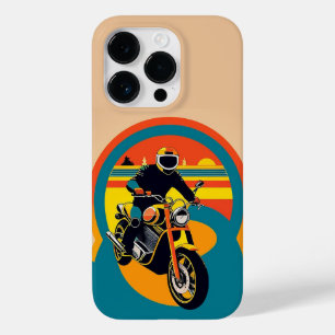 レトロスタイルのオートバイライダー風光明媚な夕日 Case-Mate iPhone 14 PROケース