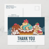 レトロスタイルのカップケーキ スイート デザート ありがとう ポストカード (正面/裏面)