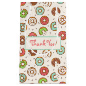 レトロスタイルのキュートでカラフルなドーナツ柄サンキューバッグ スモールペーパーバッグ (正面)