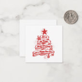 レトロスタイルのクリスマスホリデージョイ 赤白カスタム ノートカード (正面/裏面インサイチュ)