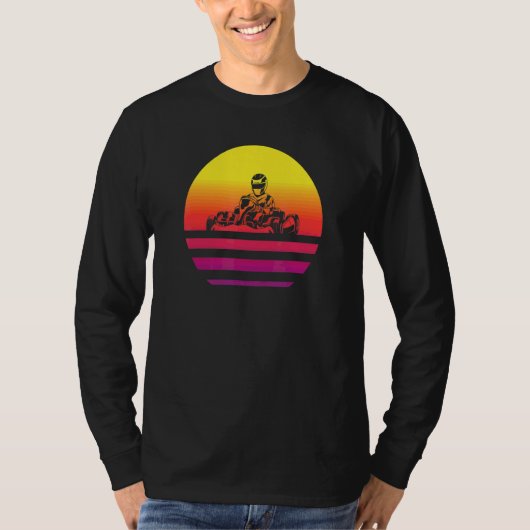 レトロスタイルのゴーカート ビンテージ Tシャツ (正面)