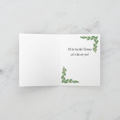 レトロスタイルのサンタとコーヒー クリスマスカード (内部)