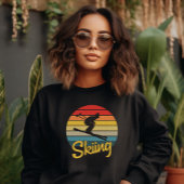 レトロスタイルのスキー スウェットシャツ