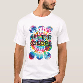 レトロスタイルのタイダイ染めカラフル爆色 Tシャツ