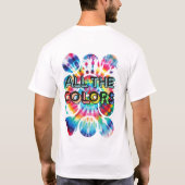レトロスタイルのタイダイ染めカラフル爆色 Tシャツ (裏面)