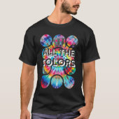 レトロスタイルのタイダイ染めカラーツイスト Tシャツ (正面)