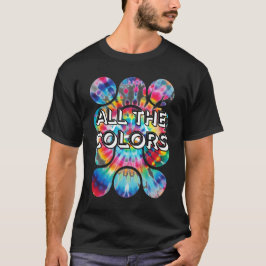 レトロスタイルのタイダイ染めカラーツイスト Tシャツ