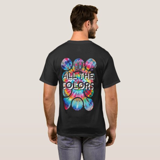 レトロスタイルのタイダイ染めカラーツイスト Tシャツ (裏面フル)