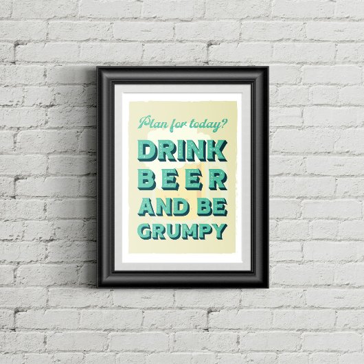 レトロスタイルのタイポグラフィ。男の隠れ家に最適。 ポスター