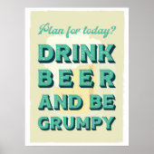 レトロスタイルのタイポグラフィ。男の隠れ家に最適。 ポスター (正面)