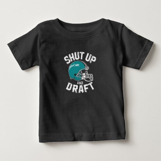 レトロスタイルのターコイズサッカー ベビーTシャツ (正面)