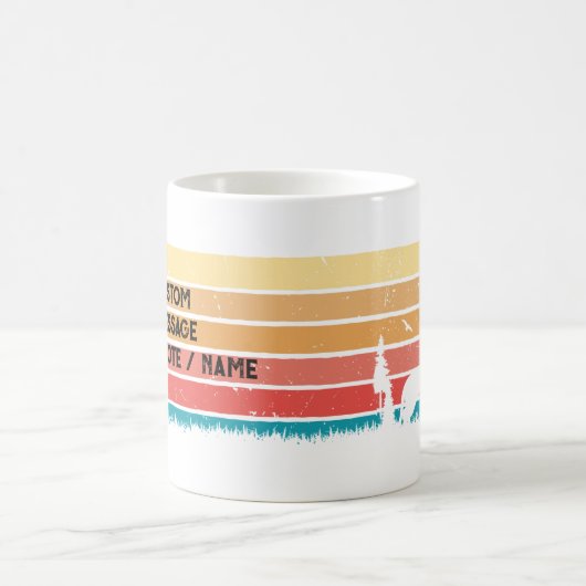 レトロスタイルのダックスフンド愛好家のためのカスタムトレーナー コーヒーマグカップ (中央)