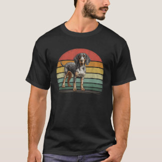 レトロスタイルのディストressedビンテージ ブルーティッククーンハウンド tシャツ