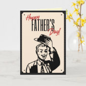 レトロスタイルのハッピー ファーザーズ デー カード (黄色い花)