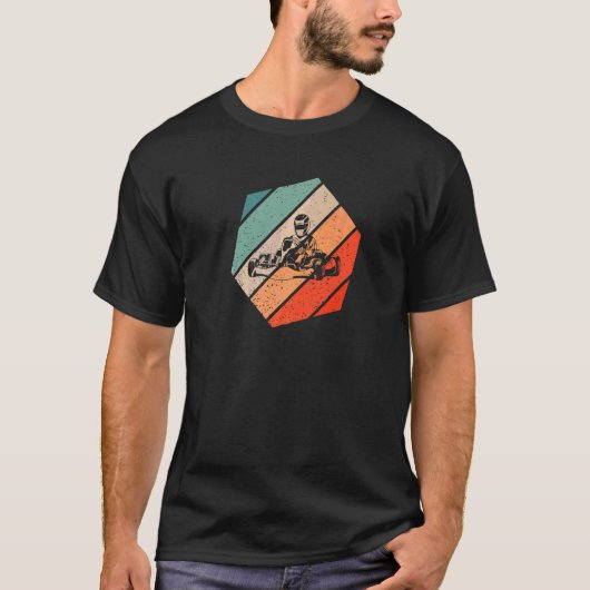 レトロスタイルのビンテージゴーカート 2 Tシャツ (正面)