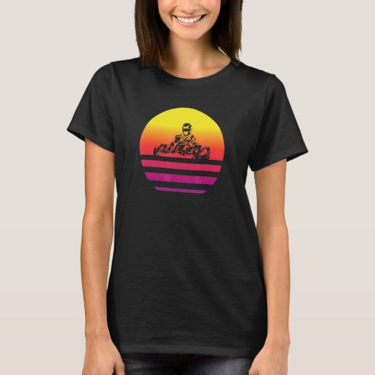 レトロスタイルのビンテージゴーカート Tシャツ (正面)