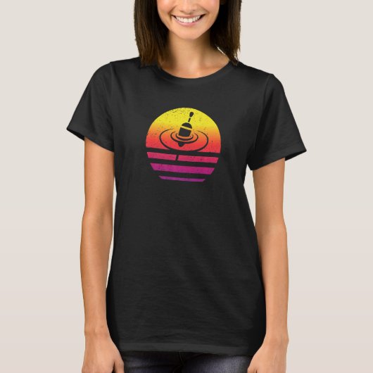 レトロスタイルのビンテージ浮き釣りウキ Tシャツ (正面)