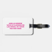 レトロスタイルのホットピンク ブライド ブラチェロレッテウィークエンド ラゲッジタグ (裏面横)