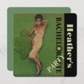 レトロスタイルの下着 バチェロレッテパーティー 招待状 (正面/裏面)