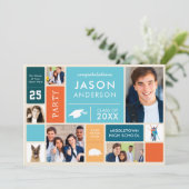 レトロスタイルの卒業パーティー 招待状 (スタンド正面)