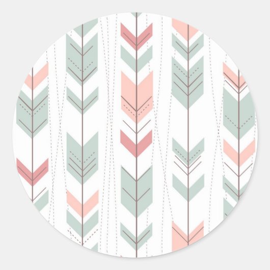 レトロスタイルの幾何学的パターン ラウンドシール (正面)