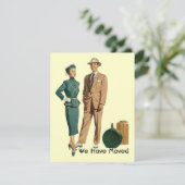 レトロスタイルの引越お知らせ 案内状 (スタンド正面)