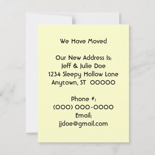 レトロスタイルの引越お知らせ 案内状 (裏面)