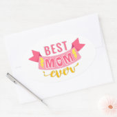 レトロスタイルの母の日のシール。 楕円形シール (封筒)