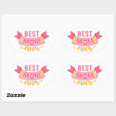 レトロスタイルの母の日のシール。 楕円形シール (シート)