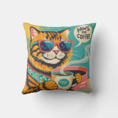 レトロスタイルの漫画の猫が大きすぎるサングラスを着ている クッション (裏面)