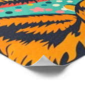 レトロスタイルの漫画の猫が巨大なサングラスをかけている ポスター (角)