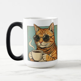 レトロスタイルの猫デザインがかっこいい猫好きのためのコーヒーグッズ モーフィングマグカップ