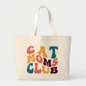 レトロスタイルの猫ママクラブのお土産 ラージトートバッグ (正面)