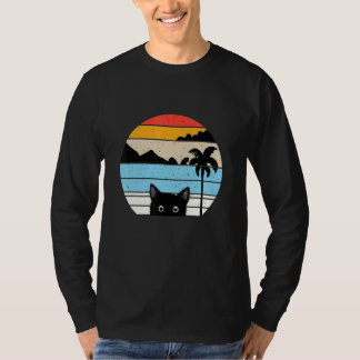 レトロスタイルの猫 動物 5 Tシャツ
