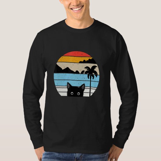 レトロスタイルの猫 動物 5 Tシャツ (正面)