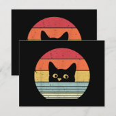 レトロスタイルの猫Tシャツ エンクロージャーカード (正面/裏面)
