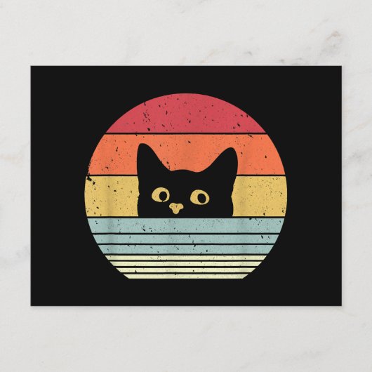 レトロスタイルの猫Tシャツ エンクロージャーカード (正面)